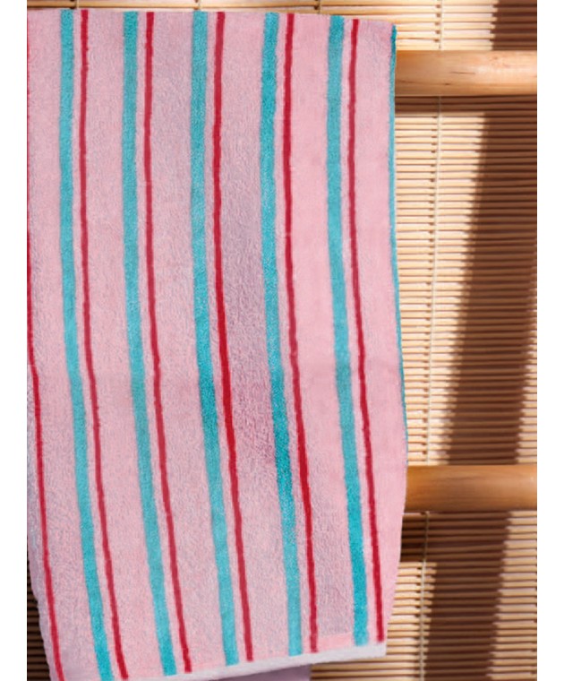 Σετ Πετσέτες (30X50, 50X90, 70X140) STRIP PINK Σετ πετσέτες Mπάνιου