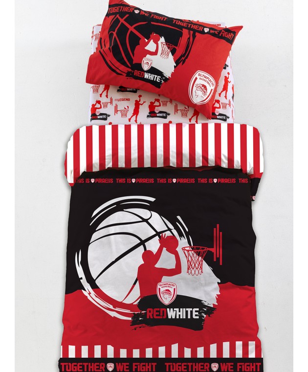 Ζεύγος Μαξιλαροθήκες Olympiacos B.C. 52x72 BC9 Παιδικές Μαξιλαροθήκες