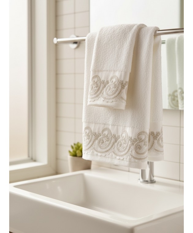 Σετ Πετσέτες Towels Collection MAIRA CREAM Σετ πετσέτες Mπάνιου