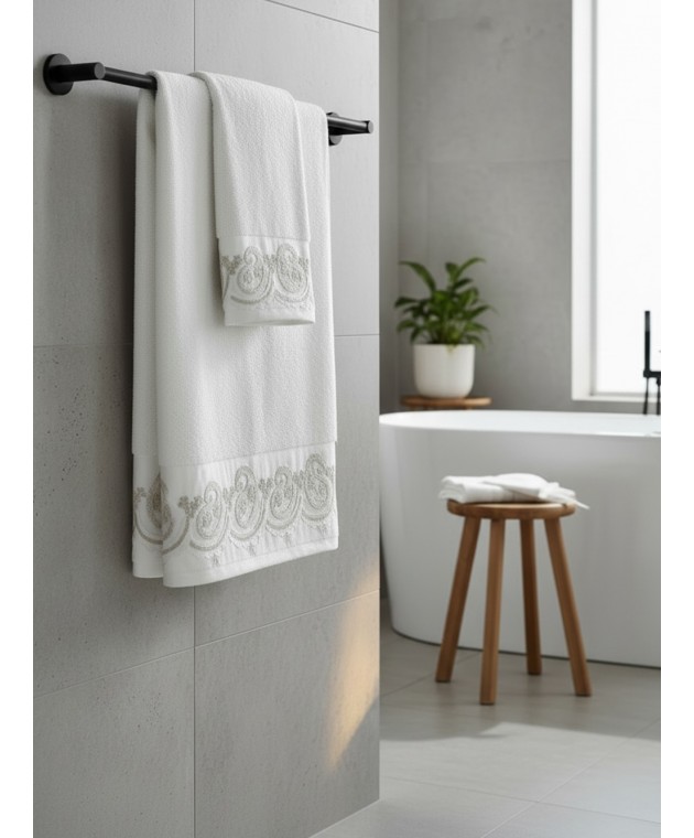 Σετ Πετσέτες Towels Collection MAIRA WHITE Σετ πετσέτες Mπάνιου