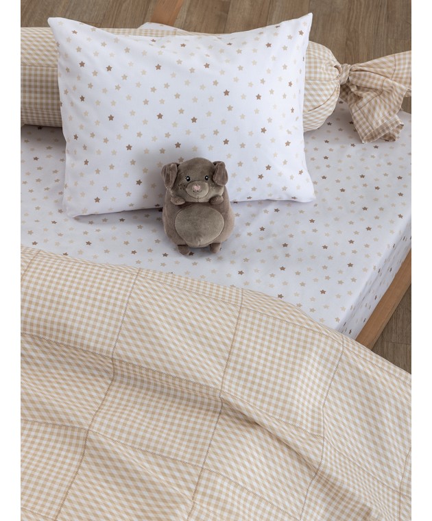 Σεντόνι Κούνιας 70x140+20 BB101 BEIGE Με Λάστιχο Βρεφικά Σεντόνια Μεμονωμένα