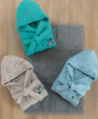 Μπουρνούζι με Κουκούλα Kids Bath COOL GREY 6-8 Παιδικά Μπουρνούζια