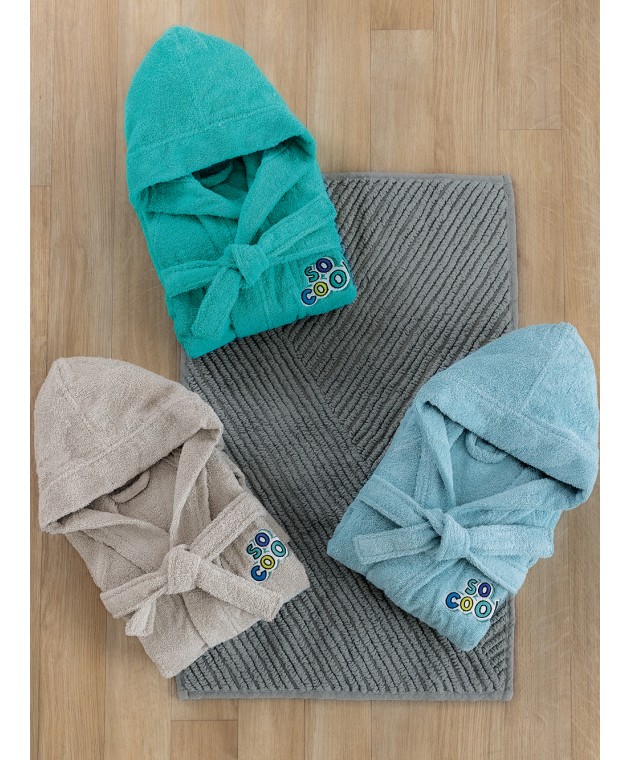 Μπουρνούζι με Κουκούλα Kids Bath COOL GREY 6-8 Παιδικά Μπουρνούζια