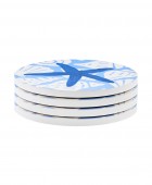 ESTIA ΣΟΥΒΕΡ SHELL SHORE ΚΕΡΑΜΙΚΟ Φ10.3cm ΣΕΤ 4 ΤΕΜ