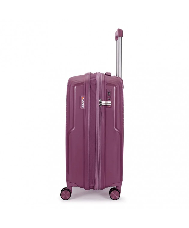 Σετ 2 τεμαχίων (Βαλίτσα Καμπίνας & Beauty case) AMBER Μωβ AM1017 Σετ Βαλίτσες