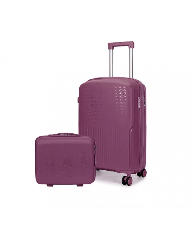 Σετ 2 τεμαχίων (Βαλίτσα Καμπίνας & Beauty case) AMBER Μωβ AM1017 Σετ Βαλίτσες