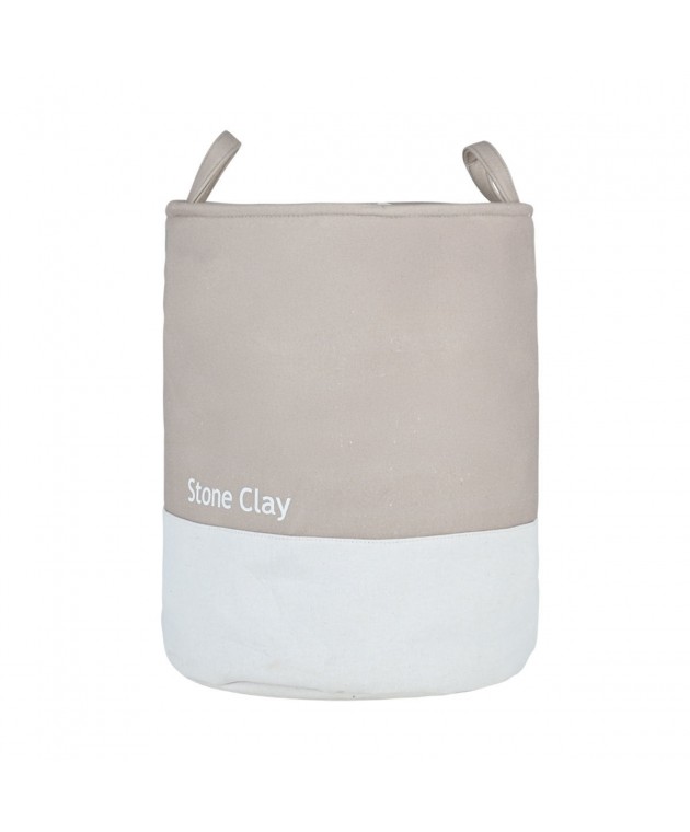 ESTIA ΚΑΛΑΘΙ ΑΠΛΥΤΩΝ TONE LAB ΜΕ ΧΕΡΟΥΛΙΑ 35x35x50cm STONE CLAY Καλάθια Απλύτων