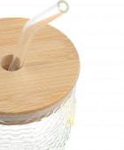 ESTIA ΠΟΤΗΡΙ ΝΕΡΟΥ ΓΥΑΛΙΝΟ ΜΕ BAMBOO ΚΑΠΑΚΙ & ΚΑΛΑΜΑΚΙ ΛΕΜΟΝΙ 420ml Ποτήρια Νερού