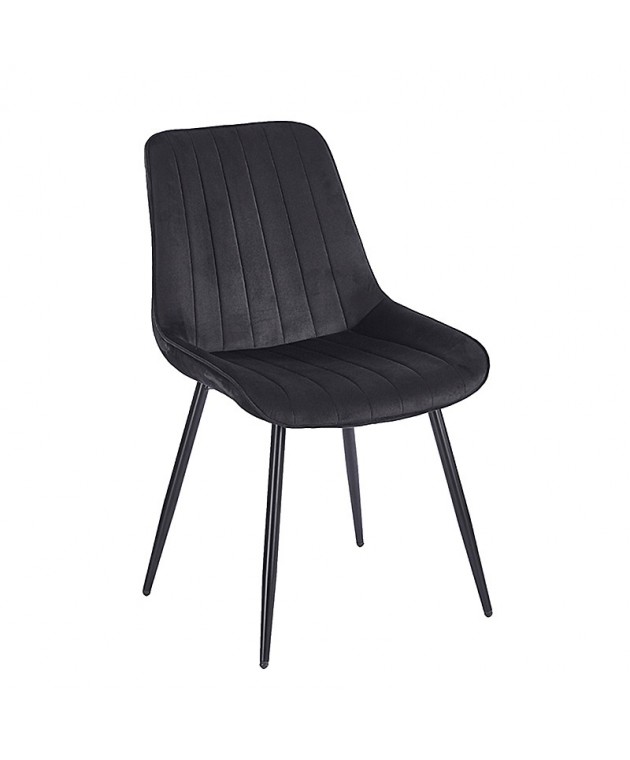 BONY BLACK VELVET ΥΦΑΣΜΑ ΚΑΡΕΚΛΑ ΜΕΤΑΛΛΙΚΗ 51X58X87εκ. Καρέκλες