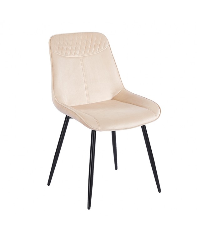 TEREA BEIGE VELVET ΥΦΑΣΜΑ ΚΑΡΕΚΛΑ ΜΕΤΑΛΛΙΚΗ 51X58X87εκ.