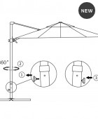 ΕΠΑΓΓΕΛΜΑΤΙΚΗ ΟΜΠΡΕΛΑ LUXURY ΑΛΟΥΜΙΝΙΟΥ ΠΛΑΪΝΟΥ ΙΣΤΟΥ ΚΑΙ ΔΙΑΜΕΤΡΟ 3.50X3.50ΜΠΕΖ ΣΚΟΥΡΟ UM-23 Ομπρέλες