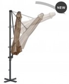 ΕΠΑΓΓΕΛΜΑΤΙΚΗ ΟΜΠΡΕΛΑ LUXURY ΑΛΟΥΜΙΝΙΟΥ ΠΛΑΪΝΟΥ ΙΣΤΟΥ ΚΑΙ ΔΙΑΜΕΤΡΟ 3.50X3.50ΜΠΕΖ ΣΚΟΥΡΟ UM-23 Ομπρέλες