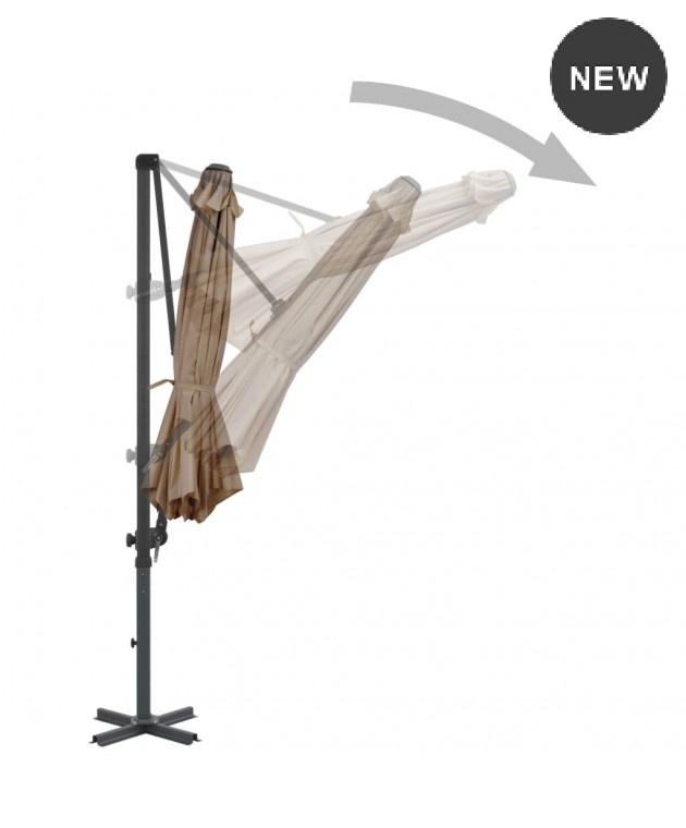 ΕΠΑΓΓΕΛΜΑΤΙΚΗ ΟΜΠΡΕΛΑ LUXURY ΑΛΟΥΜΙΝΙΟΥ ΠΛΑΪΝΟΥ ΙΣΤΟΥ ΚΑΙ ΔΙΑΜΕΤΡΟ 3.50X3.50ΜΠΕΖ ΣΚΟΥΡΟ UM-23 Ομπρέλες