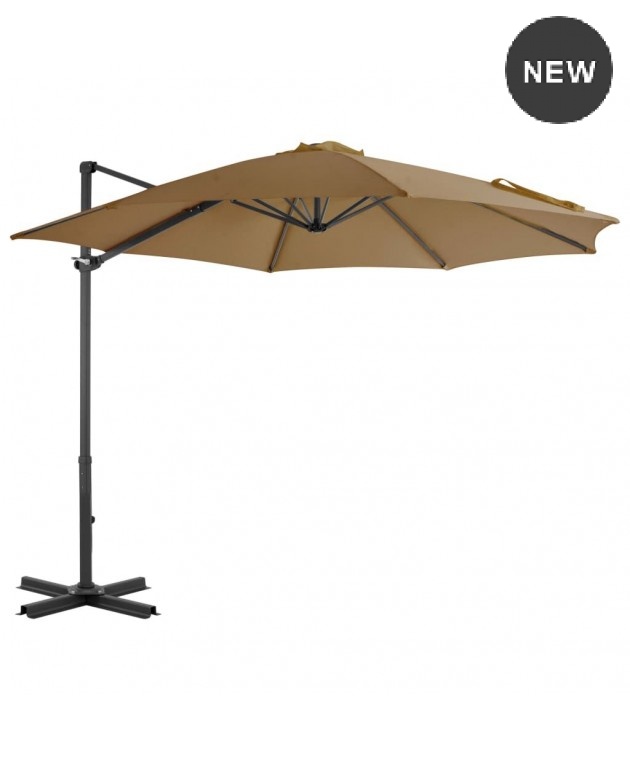 ΕΠΑΓΓΕΛΜΑΤΙΚΗ ΟΜΠΡΕΛΑ LUXURY ΑΛΟΥΜΙΝΙΟΥ ΠΛΑΪΝΟΥ ΙΣΤΟΥ ΚΑΙ ΔΙΑΜΕΤΡΟ 3.50X3.50ΜΠΕΖ ΣΚΟΥΡΟ UM-23 Ομπρέλες