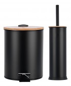 ESTIA ΣΕΤ ΠΙΓΚΑΛ & ΧΑΡΤΟΔΟΧΕΙΟ BAMBOO ESSENTIALS ΜΑΥΡΟ Πιγκάλ