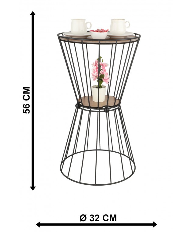 TBBT-16 ΒΚ ΤΡΑΠΕΖΑΚΙ ΒΟΗΘΗΤΙΚΟ ΜΕΤΑΛΛΙΚΟ ΜΑΥΡΟ ΜΕ ΚΑΠΑΚΙ ΞΥΛΙΝΟ ΚΑΡΥΔΙΑ
