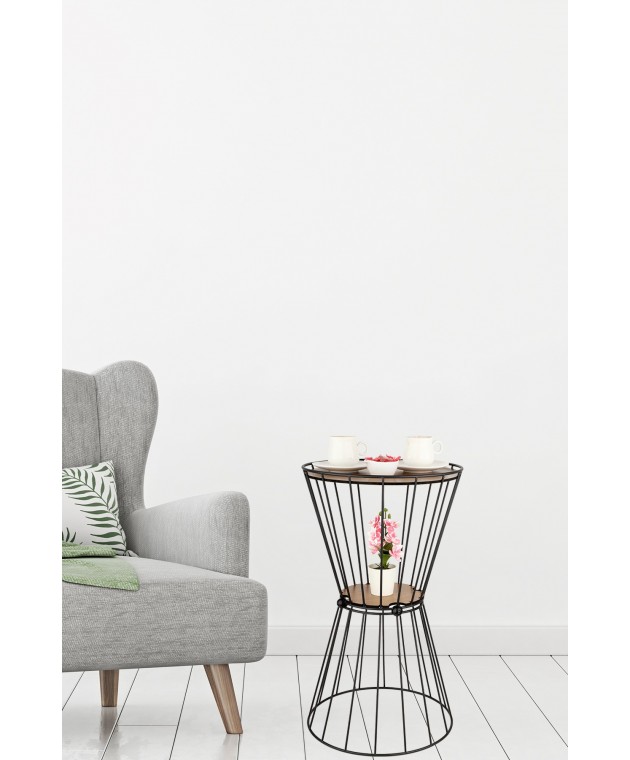 TBBT-16 ΒΚ ΤΡΑΠΕΖΑΚΙ ΒΟΗΘΗΤΙΚΟ ΜΕΤΑΛΛΙΚΟ ΜΑΥΡΟ ΜΕ ΚΑΠΑΚΙ ΞΥΛΙΝΟ ΚΑΡΥΔΙΑ