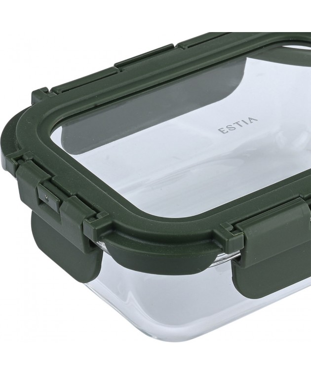 ESTIA ΦΑΓΗΤΟΔΟΧΕΙΟ CLICK&SEAL 370ml 14.5x10.5x4.7cm OLIVE Φαγητοδοχεία