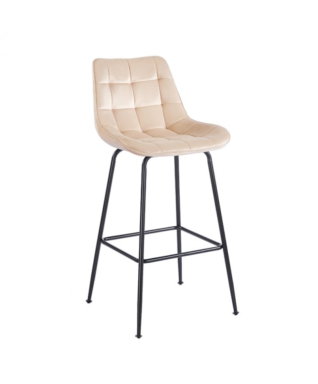 ERMINA BEIGE VELVET ΥΦΑΣΜΑ 75εκ. ΣΚΑΜΠΟ ΜΕΤΑΛΛΙΚΟ 49X50X75-104εκ. Σκαμπό