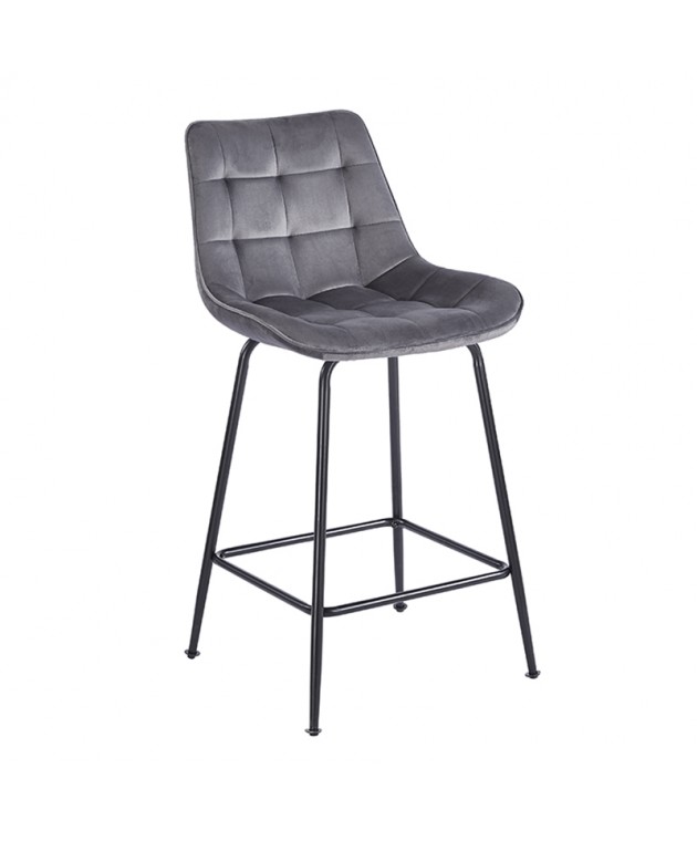 ERMINA GREY VELVET ΥΦΑΣΜΑ 64εκ. ΣΚΑΜΠΟ ΜΕΤΑΛΛΙΚΟ 49X50X64-94εκ. Σκαμπό