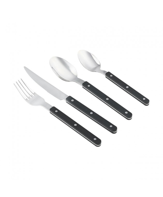 ESTIA ΣΕΤ ΜΑΧΑΙΡΟΠΙΡΟΥΝΑ FINE CUTLERY ΑΝΟΞΕΙΔΩΤΟ ΑΤΣΑΛΙ ΜΕ ΜΑΥΡΗ ΛΑΒΗ 18/0 16 ΤΕΜ. Σετ Μαχαιροπίρουνα