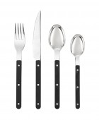 ESTIA ΣΕΤ ΜΑΧΑΙΡΟΠΙΡΟΥΝΑ FINE CUTLERY ΑΝΟΞΕΙΔΩΤΟ ΑΤΣΑΛΙ ΜΕ ΜΑΥΡΗ ΛΑΒΗ 18/0 16 ΤΕΜ. Σετ Μαχαιροπίρουνα