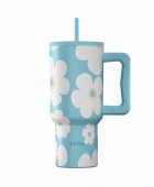 ESTIA ΘΕΡΜΟΣ STRAW TUMBLER XL SAVE THE AEGEAN 900ml BLUE DAISY ΘΕΡΜΟΣ-ΠΑΓΟΥΡΙΑ