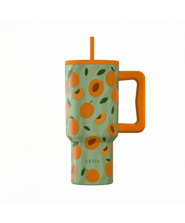 ESTIA ΘΕΡΜΟΣ STRAW TUMBLER XL SAVE THE AEGEAN 900ml PEACH GARDEN ΘΕΡΜΟΣ-ΠΑΓΟΥΡΙΑ