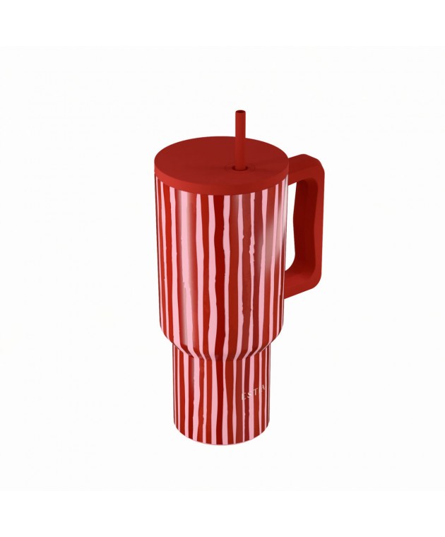 ESTIA ΘΕΡΜΟΣ STRAW TUMBLER XL SAVE THE AEGEAN 900ml VIVA STRIPE ΘΕΡΜΟΣ-ΠΑΓΟΥΡΙΑ