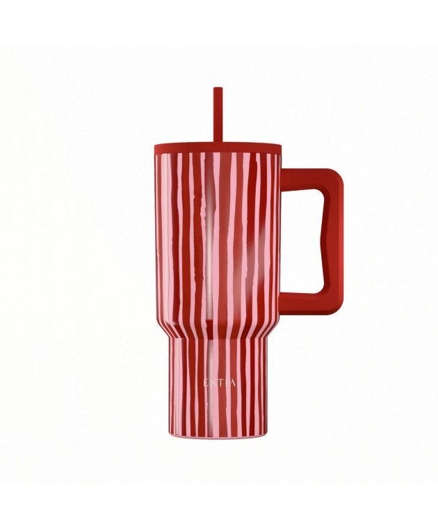 ESTIA ΘΕΡΜΟΣ STRAW TUMBLER XL SAVE THE AEGEAN 900ml VIVA STRIPE ΘΕΡΜΟΣ-ΠΑΓΟΥΡΙΑ