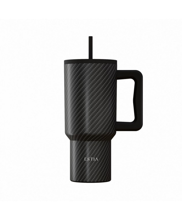ESTIA ΘΕΡΜΟΣ STRAW TUMBLER XL SAVE THE AEGEAN 900ml CARBON FIBRE ΘΕΡΜΟΣ-ΠΑΓΟΥΡΙΑ