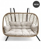 ΚΟΥΝΙΑ ΚΡΕΜΑΣΤΗ FOLEGANDROS CAPPUCCINO RATTAN WICKER 2 ΘΕΣΕΩΝ 100200 Φωλιές