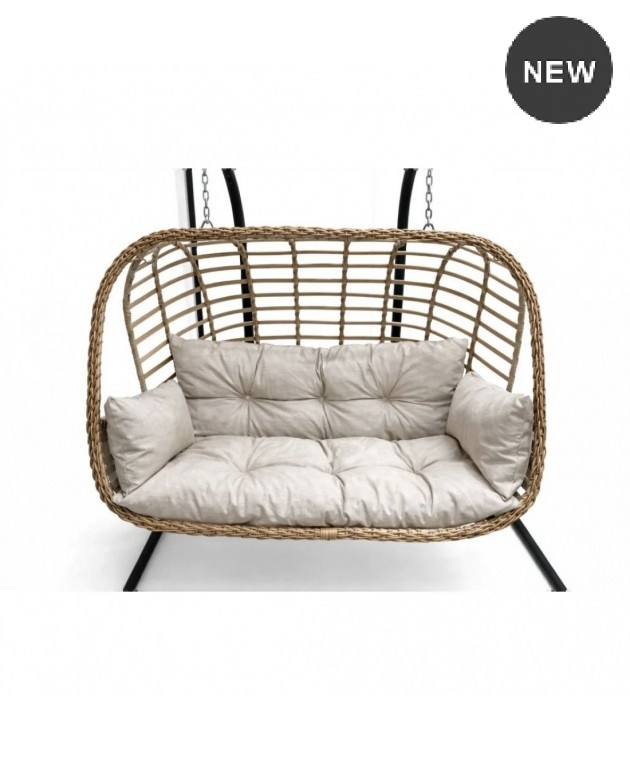 ΚΟΥΝΙΑ ΚΡΕΜΑΣΤΗ FOLEGANDROS CAPPUCCINO RATTAN WICKER 2 ΘΕΣΕΩΝ 100200 Φωλιές