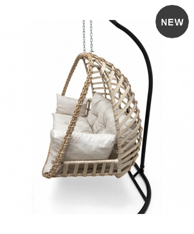 ΚΟΥΝΙΑ ΚΡΕΜΑΣΤΗ FOLEGANDROS CAPPUCCINO RATTAN WICKER 2 ΘΕΣΕΩΝ 100200 Φωλιές