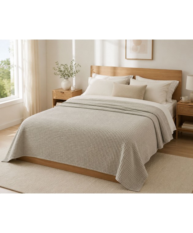 Κουβέρτα Πικέ LeBlanc Reactive Sanforized Cotton 100% Μονή 160x240 Light Grey Κουβέρτες Πικέ Μονές