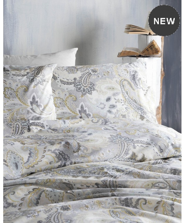 Σετ παπλωματοθήκη μονή (160Χ250) CASSIA GREY, RYTHMOS HOME