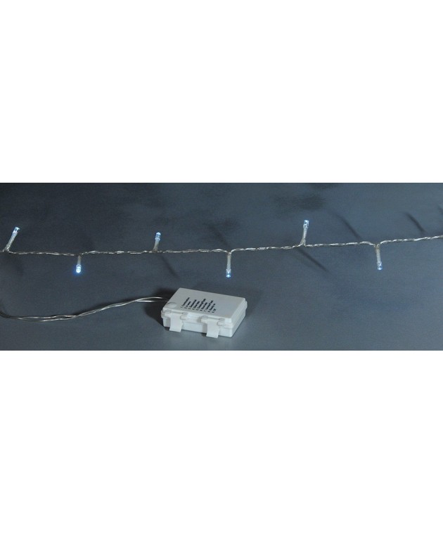 Λαμπάκια μπαταρίας Led (7,5Mm) Με Διάφανο Καλώδιο / Λευκό Λαμπάκι , 7,5 Μέτρα 