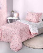 Σετ 3τμχ Παιδικά Σεντόνια Amore Pink με Λάστιχο 100x200+28 Μονά