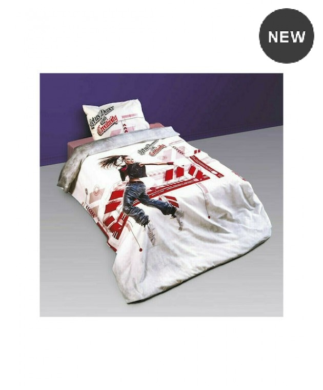 Σετ Σεντόνια Μονά Hip Hop Red 160x260 3τμχ  SB Home  Μονά