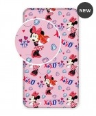 Σεντόνι Μονό με Λάστιχο Βαμβακερό Minnie Mouse Ροζ 90x200cm  Μεμονωμένα