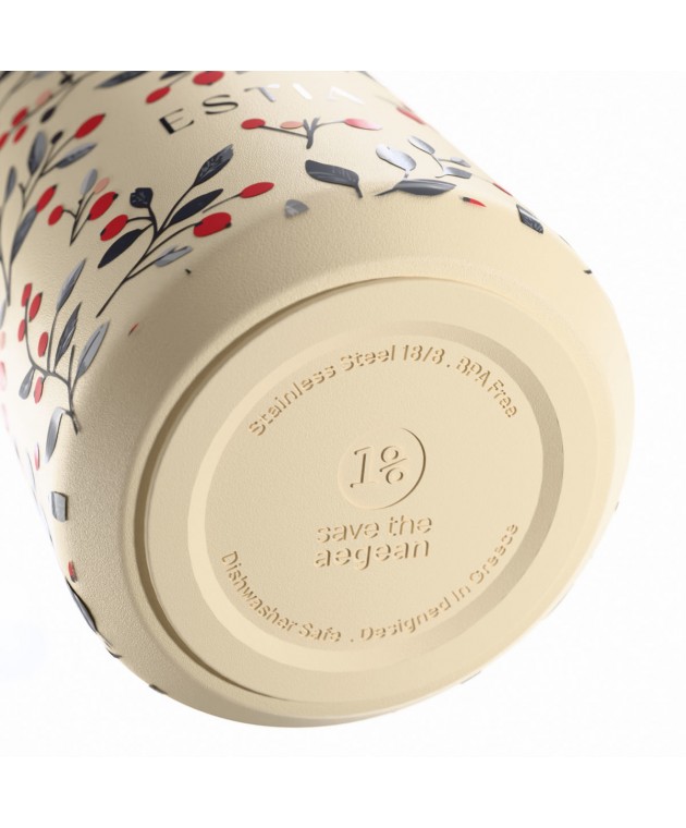 ESTIA ΘΕΡΜΟΣ FLOW  SAVE THE AEGEAN 500ml BLOOM BEIGE ΘΕΡΜΟΣ-ΠΑΓΟΥΡΙΑ