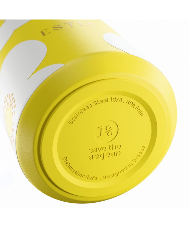 ESTIA ΘΕΡΜΟΣ LENS SAVE THE AEGEAN 360ml YELLOW DAISY ΘΕΡΜΟΣ-ΠΑΓΟΥΡΙΑ