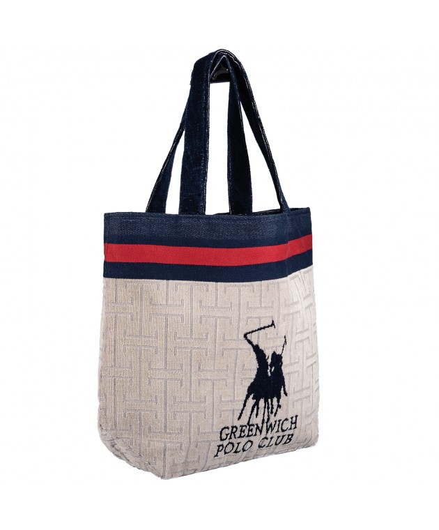 GREENWICH POLO CLUB ΤΣΑΝΤΑ ΘΑΛΑΣΣΗΣ 55Χ40 ESSENTIAL 5226 BLUE, TAUPE Τσάντες Θαλάσσης