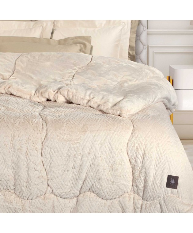 GREENWICH POLO CLUB ΚΟΥΒΕΡΤΟΠΑΠΛΩΜΑ RABBIT FAUX FUR KING ESSENTIAL 3952 IVORY 