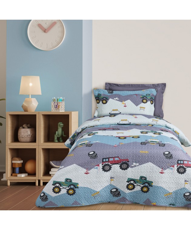 DAS KIDS ΖΕΥΓΟΣ ΜΑΞΙΛΑΡΟΘΗΚΕΣ 4926 GREEN, GREY 50Χ70+5 Παιδικές Μαξιλαροθήκες