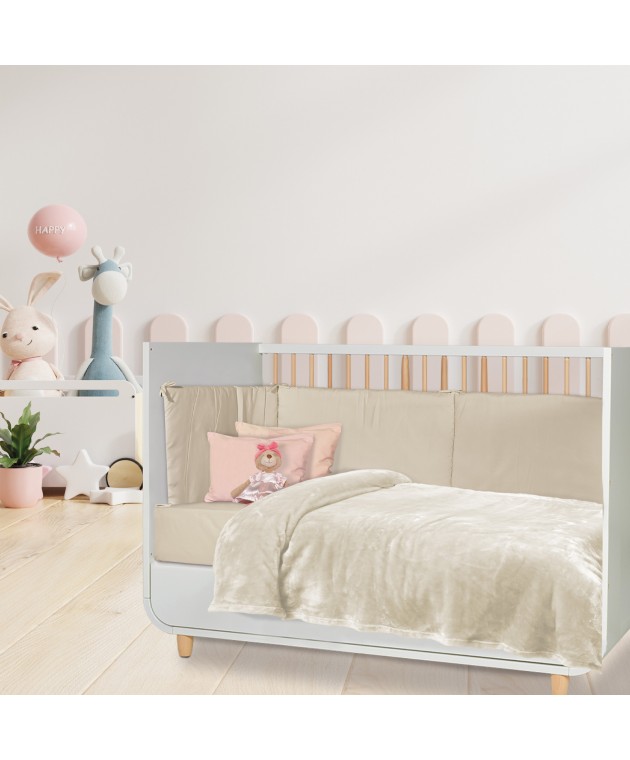 DAS BABY ΚΟΥΒΕΡΤΑ VELOUR ΑΓΚΑΛΙΑΣ RELAX 1341 IVORY 80Χ110 Αγκαλιάς-Λίκνου