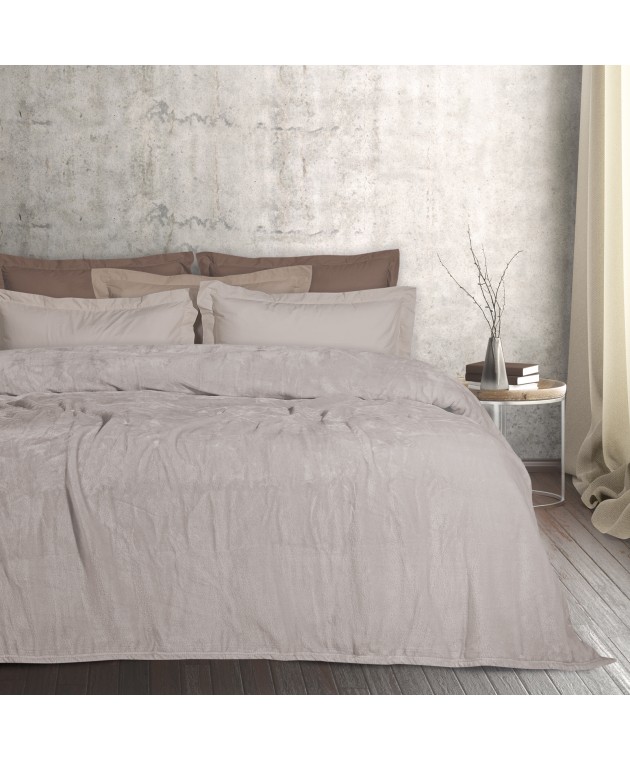 DAS HOME ΚΟΥΒΕΡΤΑ VELOUR MONH 1345 BEIGE 160Χ220 Κουβέρτες Βελουτέ Μονές