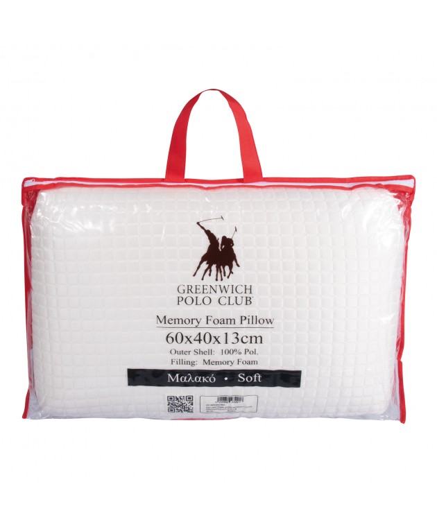 GREENWICH POLO CLUB ΜΑΞΙΛΑΡΙ MEMORY FOAM 60Χ40 2341 WHITE Μαξιλάρια  Ανατομικά