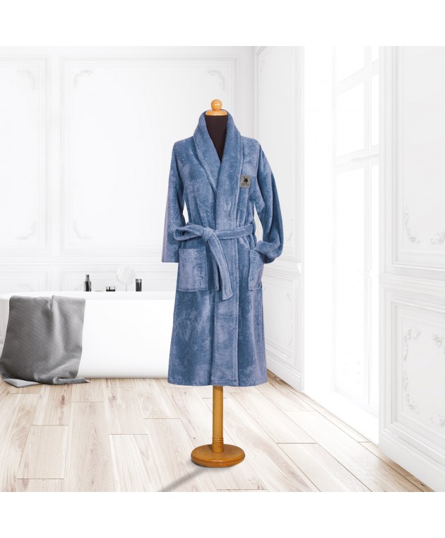 GREENWICH POLO CLUB ΜΠΟΥΡΝΟΥΖΙ LARGE DUSTY BLUE 3205 LIGHT BLUE Μπουρνούζια