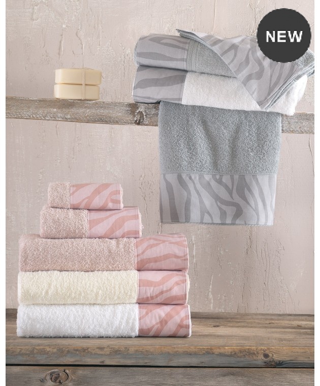 ΣΕΤ ΠΕΤΣΕΤΕΣ 3ΤΕΜ. ΣΥΣΚΕΥΑΣΙΑ ΣΕ ΚΟΥΤΙ TRISHA ECRU-PINK, RYTHMOS HOME Σετ πετσέτες Mπάνιου